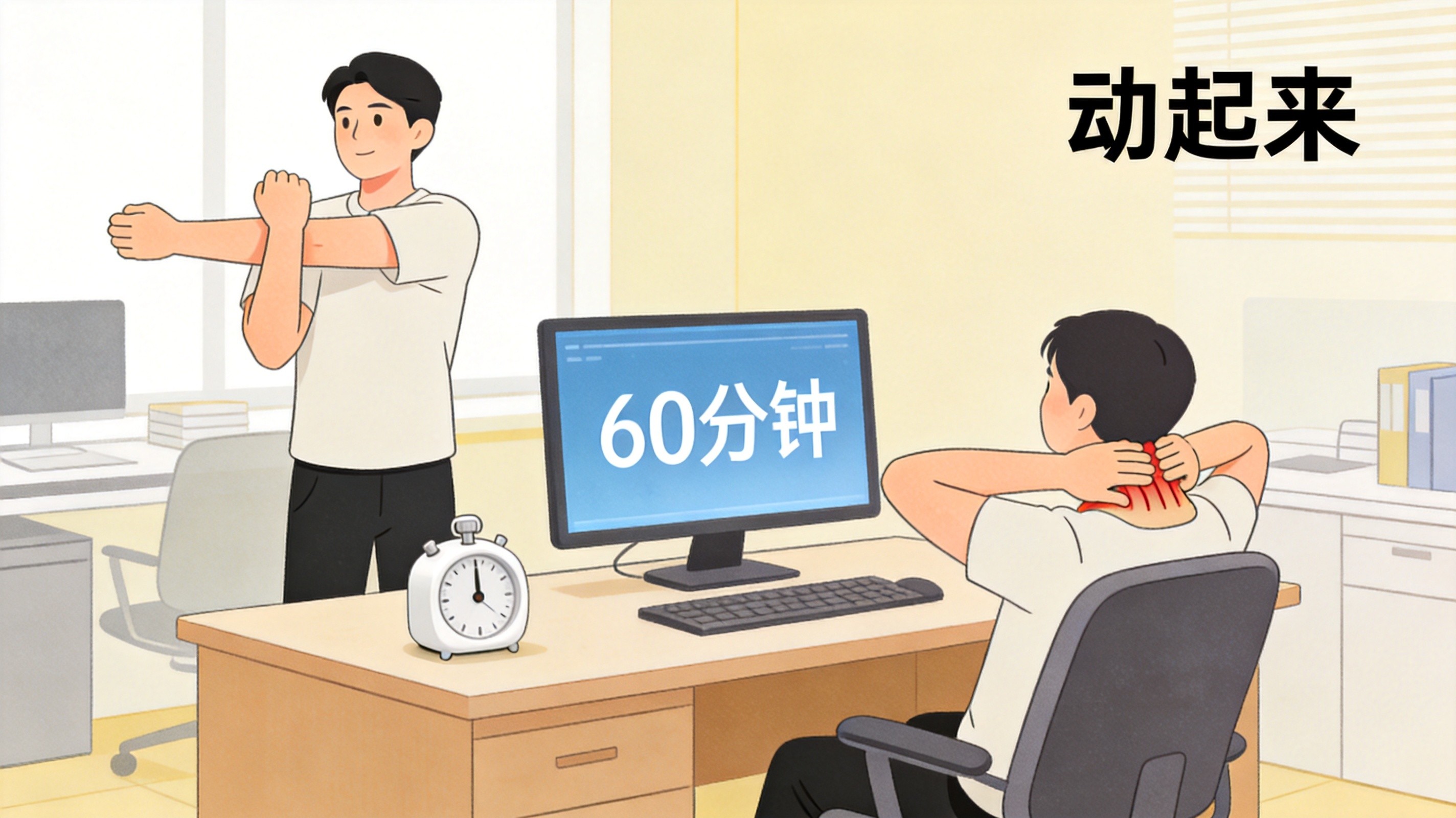 办公每小时起身运动