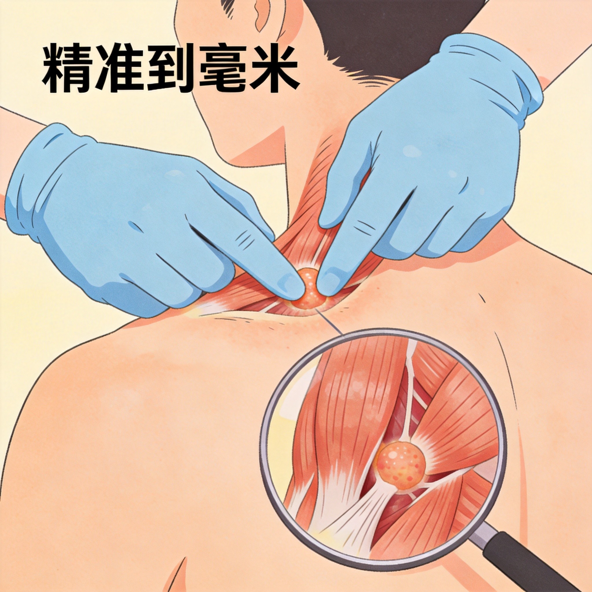 精准触诊触发点特写