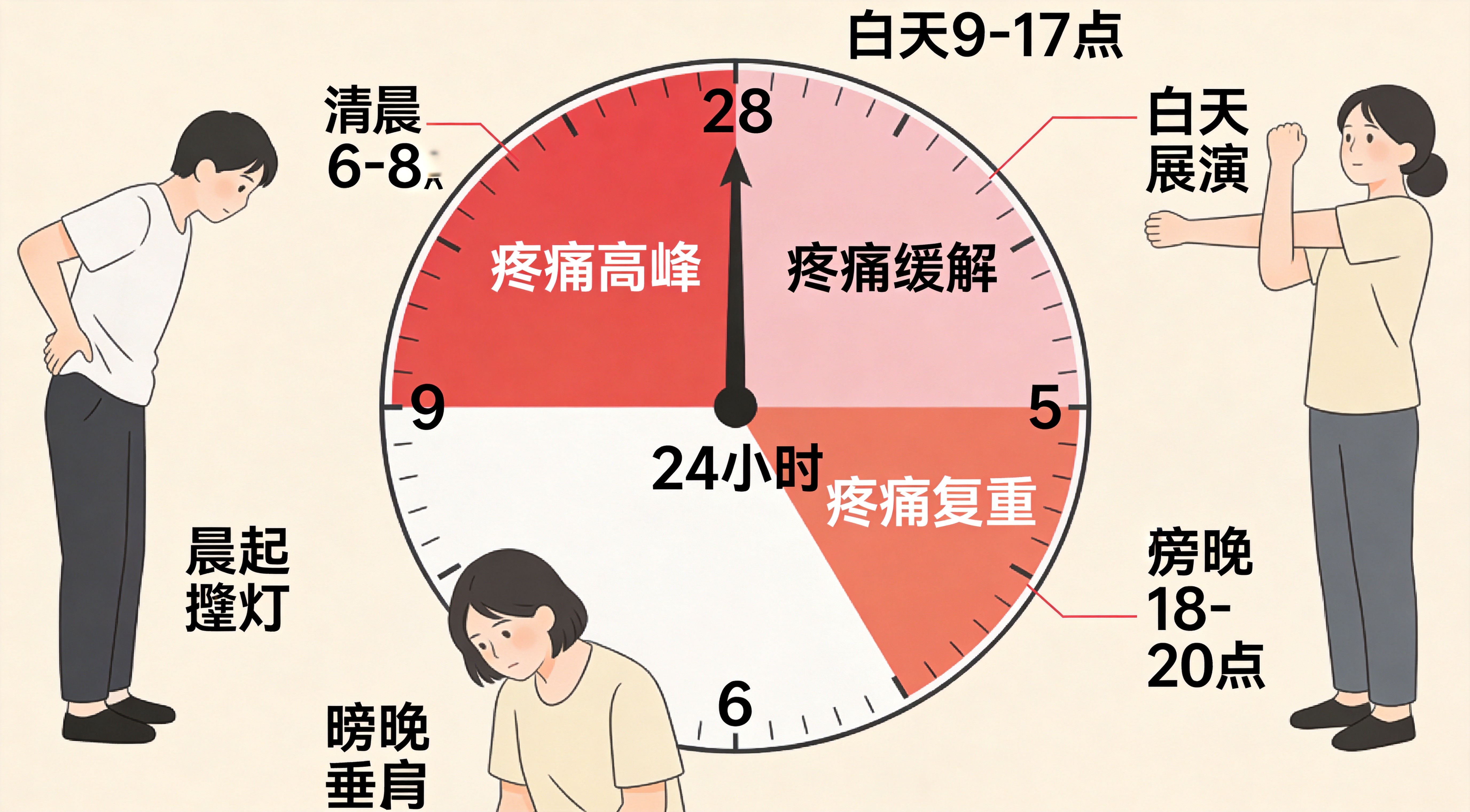 晨起痛傍晚加重的时钟变化